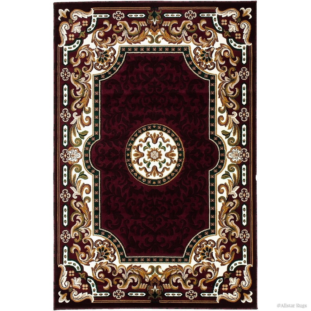 Allstar Rugs Allstar Woven Traditional Area Rug Burgundy 7' 9