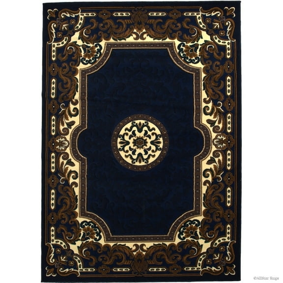 Allstar Rugs Allstar Woven Traditional Area Rug Navy 5' 2"x7' 1" N/A 5' x 8'