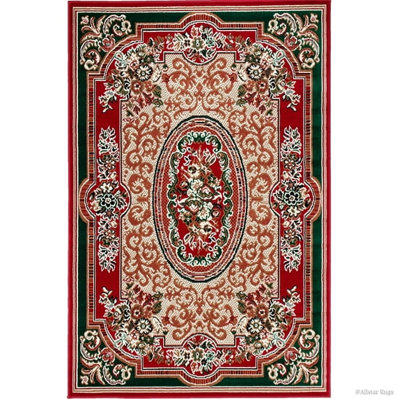 Allstar Rugs Allstar Woven Traditional Persian Floral Design Rug 7' 0" x 5' 2" 5' x 8'