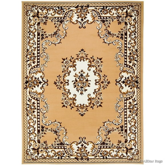 Allstar Rugs Allstar Woven Traditional Persian Floral Design Rug Beige 5' 2"x7' 0" 5' x 8'