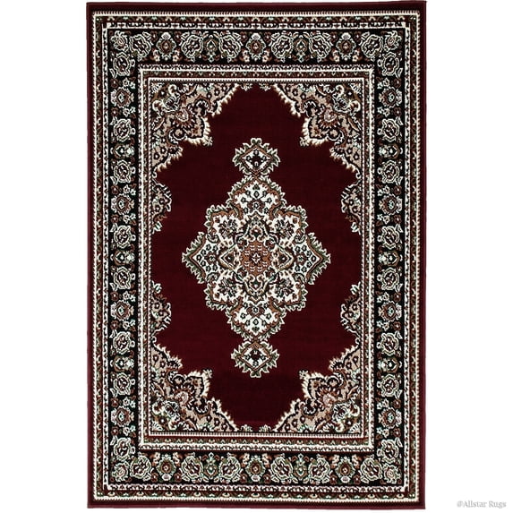 Allstar Rugs Allstar Woven Traditional Persian Floral Design Rug Burgundy 10' 5" x 7' 6" 8' x 10'