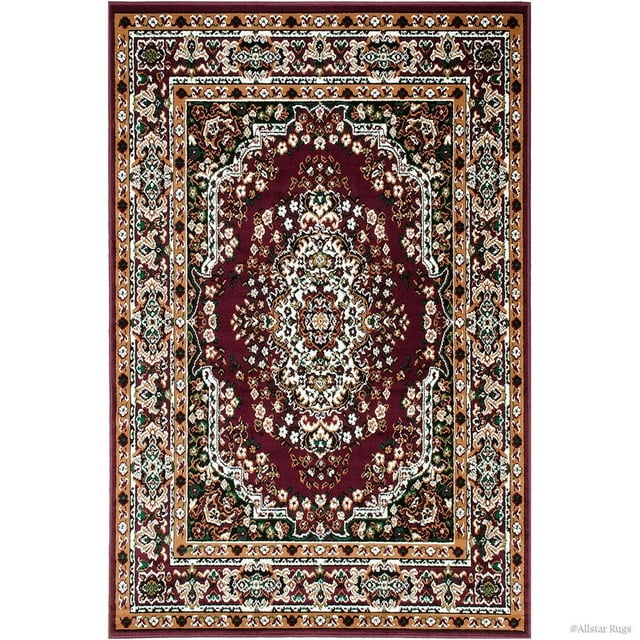 Allstar Rugs Allstar Woven Traditional Persian Floral Design Rug Burgundy 7' 6"x10' 5" 8' x 10'