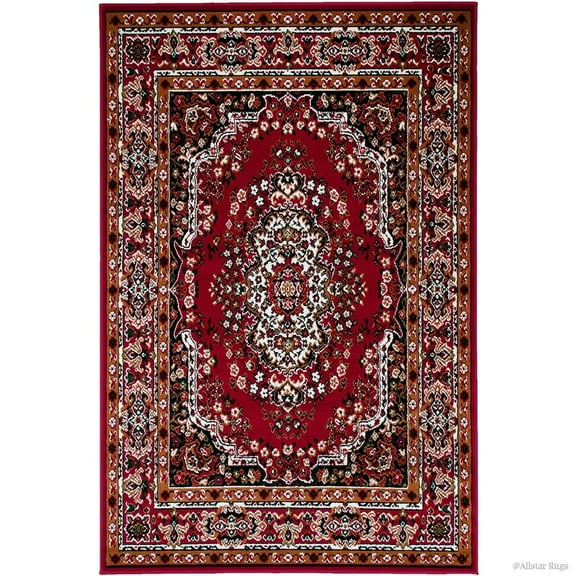 Allstar Rugs Allstar Woven Traditional Persian Floral Design Rug Red 5' 2"x7' 0" 5' x 8'