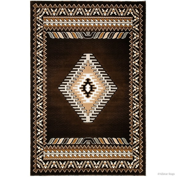 Allstar Rugs Allstar Woven Traditional Southwest Area Rug Chocolate 5' 2"x7' 1" 5' x 8' Traditional,Modern & Contemporary
