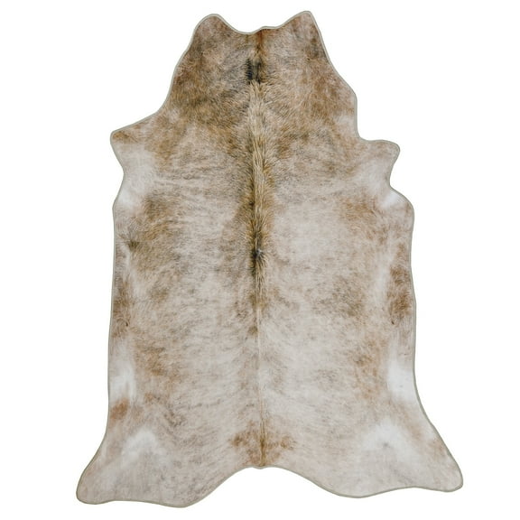 Allstar Rugs 3' 9" x 5' 1" Ivory Western Animal Themed Polyester Area Rug with a Mocha Faux Animal Pelt Pattern Design Machine-Made in China.