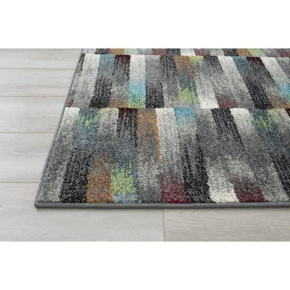 Allstar Rugs Black Modern & Contemporary Rectangular Accent Rug