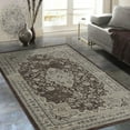 thumbnail image 1 of Allstar Rugs  Distressed Espresso and Mocha Rectangular Accent Area Rug with Ivory Persian Design - 4' 11"x7' 0", 1 of 5