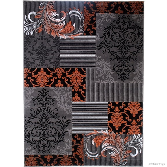 Allstar Rugs Modern Assorted Persian Floral Design Area Rug Orange 7' 9"x9' 8" 8' x 10'