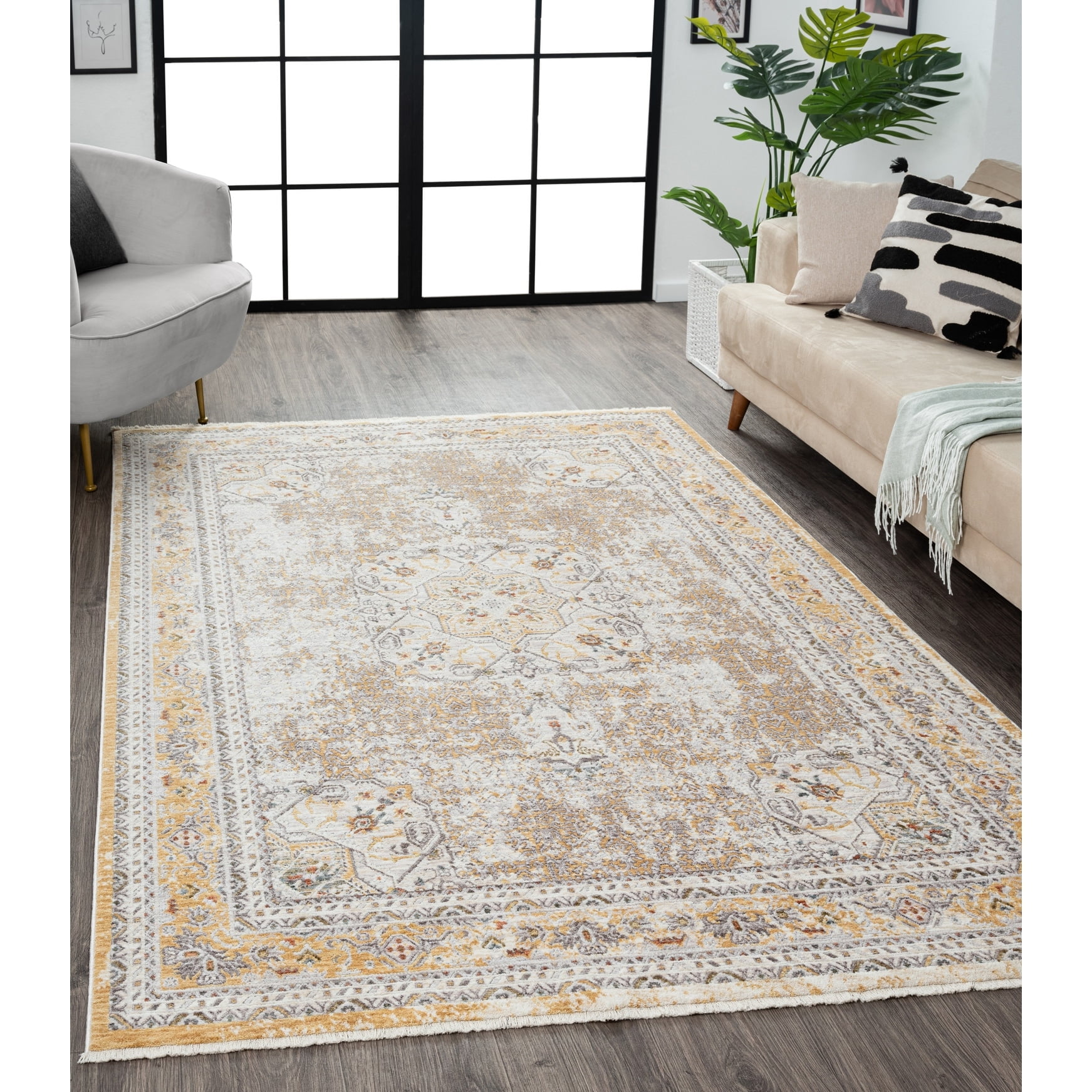 Allstar Rugs Persian Themed Polyester Area Rug 2' 4
