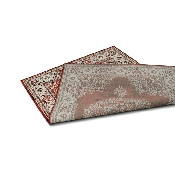 Allstar Traditional Accent Rug with Isfahan design Scarlet Red 5' x 8' 5' x 8'