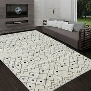 Allstar Tribal Accent Rug with Beni Ourain design Bone 5 x 8 5 x 8