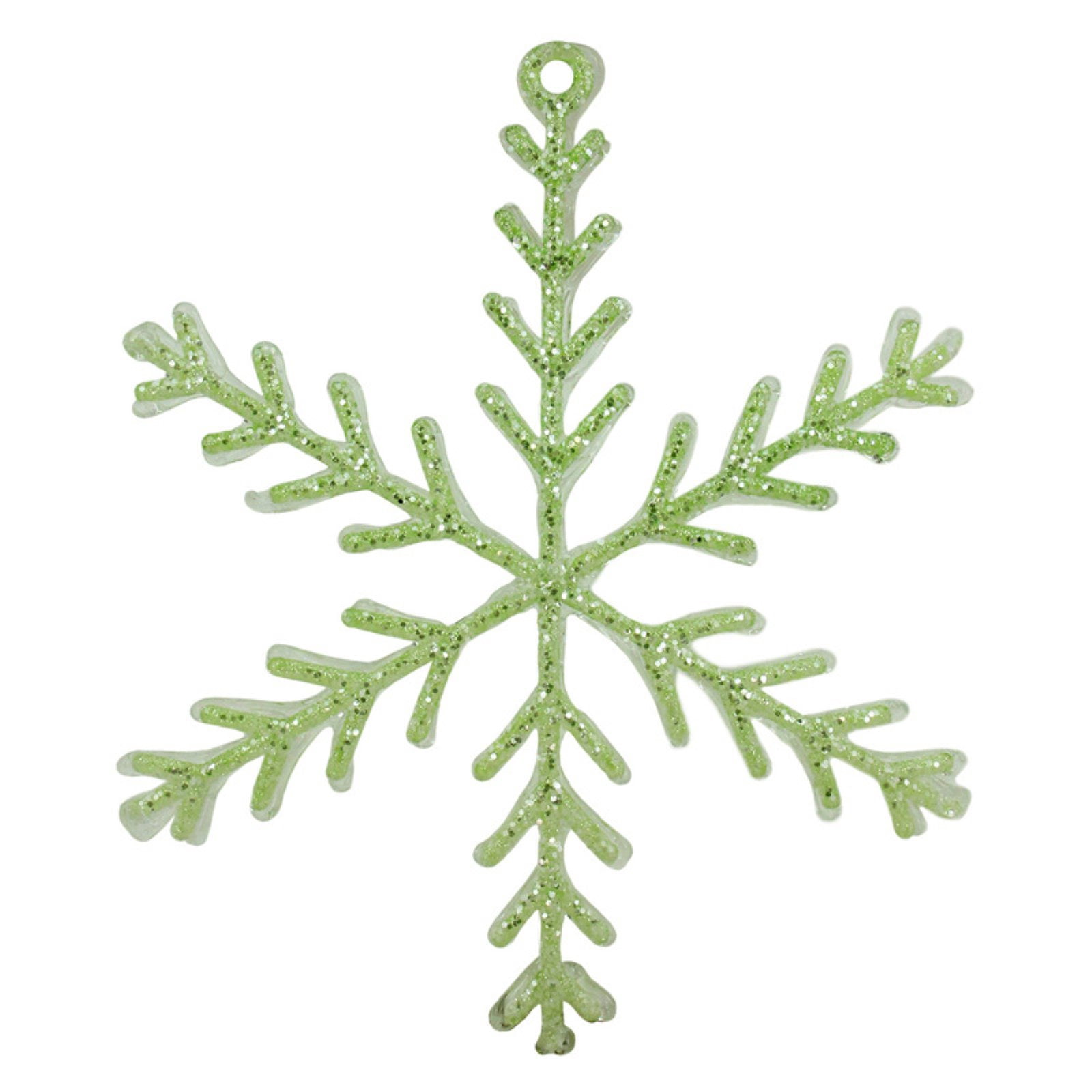 Allstate 10.5" Pastel Dreams Soft Green Glittered Snowflake Christmas Ornament