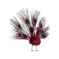 thumbnail image 1 of Allstate 10" Glittered Drenched Open-Tail Regal Peacock Bird Christmas Ornament - Red, 1 of 2