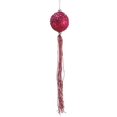 thumbnail image 1 of Allstate 12" Glittered Ball with Tassels Christmas Ornament - Pink, 1 of 3