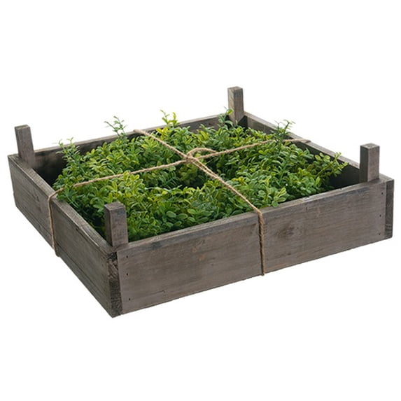 Allstate Artificial Leaf Wreath in Wooden Frame Box - 14" - Green