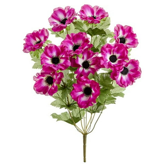 Allstate Anemone Artificial Floral Bush Spray - 19" - Pink