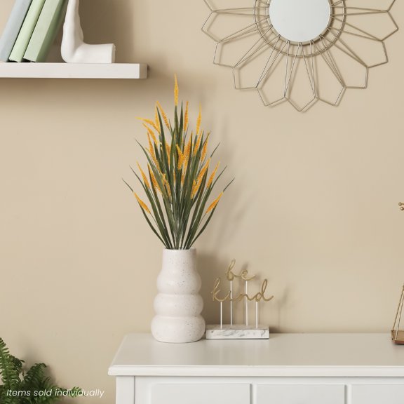 Allstate Preserved Dried Heather Floral Spray - 28" - Green and Yellow