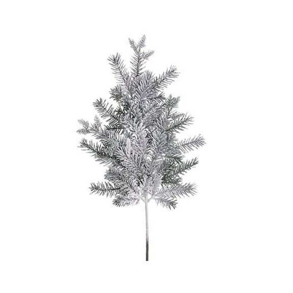 Allstate Flocked Snow Pine Artificial Floral Christmas Spray - 28" - White and Green