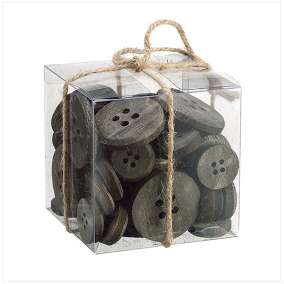 Allstate 4" Clear and Gray Country Cabin Assorted Rusted Buttons in Decorative Box