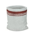 thumbnail image 1 of Allstate 8" White and Red Sack with Stripes Christmas Potted Plant Holder, 1 of 3