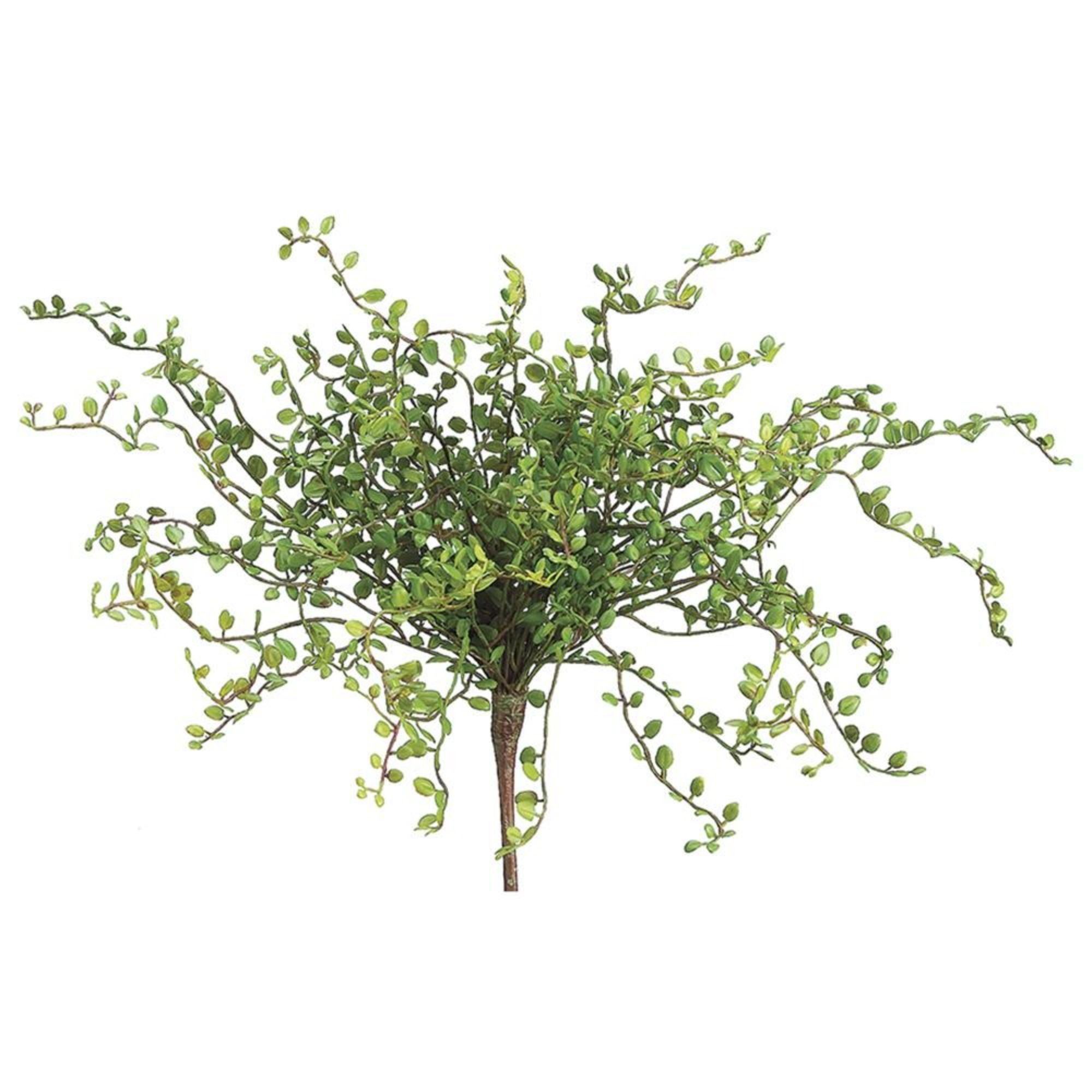 15" Green Button Leaf Artificial Spray with Bendable Stems