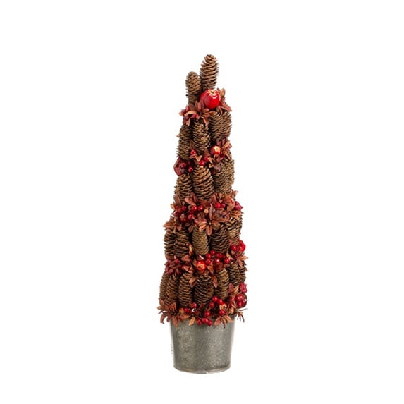 Allstate Floral 2' Artificial Christmas Tree Potted Pine Cone Crab Apple - Unlit
