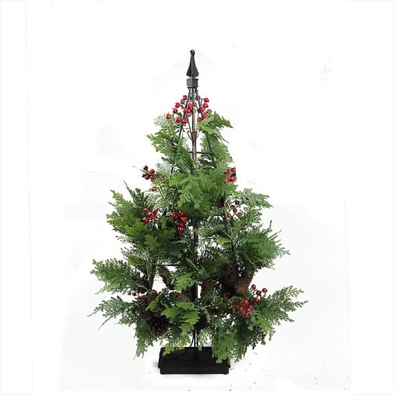 Allstate Floral 3' Unlit Artificial Christmas Tree Entryway Mixed Cedar with Pine Cones and Berries