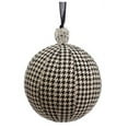 thumbnail image 1 of Allstate Floral 6" Rhinestone Houndstooth Christmas Ball Ornament - Black/Beige, 1 of 2