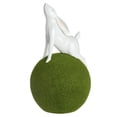 thumbnail image 1 of Allstate Floral & Craft AEZ554-WH-GR 14.5 in. Bunny Lying On Moss Ball, White & Green, 1 of 1