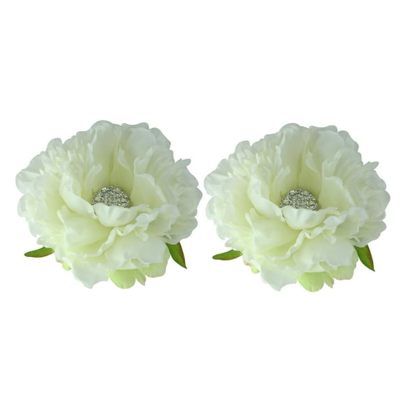Allstate Floral Set of 2 Ivory Artificial Peony Spring Floating Flowers 4.5"