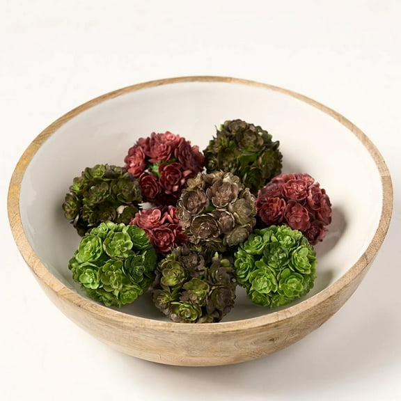 Allstate Floral Set of 4 Sedum Orbs Artificial Spring Plant Decorations 2.25" - Green/Burgundy