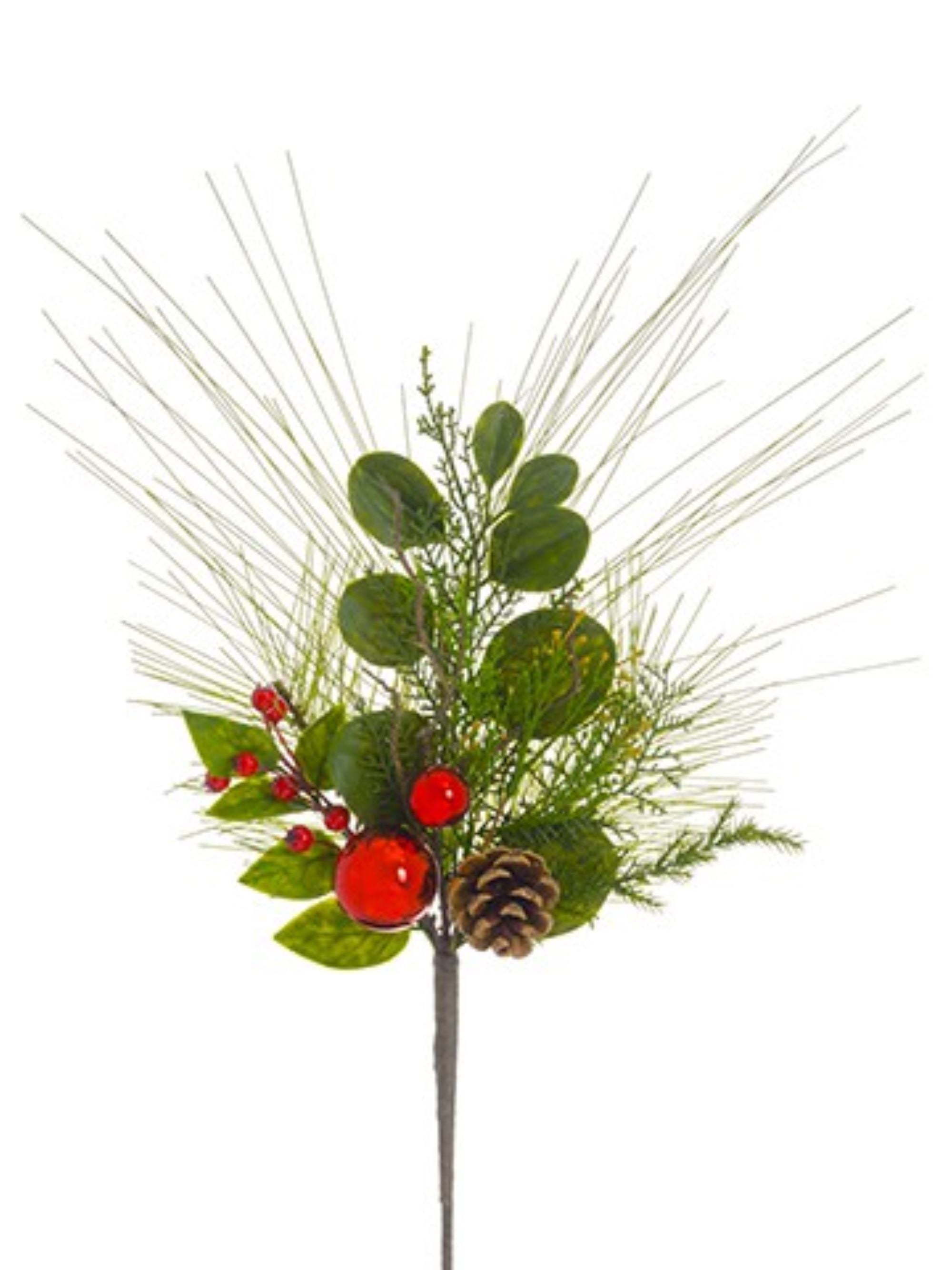 Festive Mixed Pine and Berry Christmas Tabletop Centerpiece