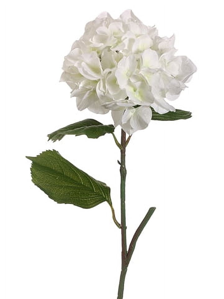 Cream Hydrangea Artificial Floral Sprays with Green Leaves, 23"