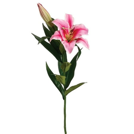 Allstate Pack of 12 Pink Stargazer Lily Flower Artificial Floral Craft Sprays 35"