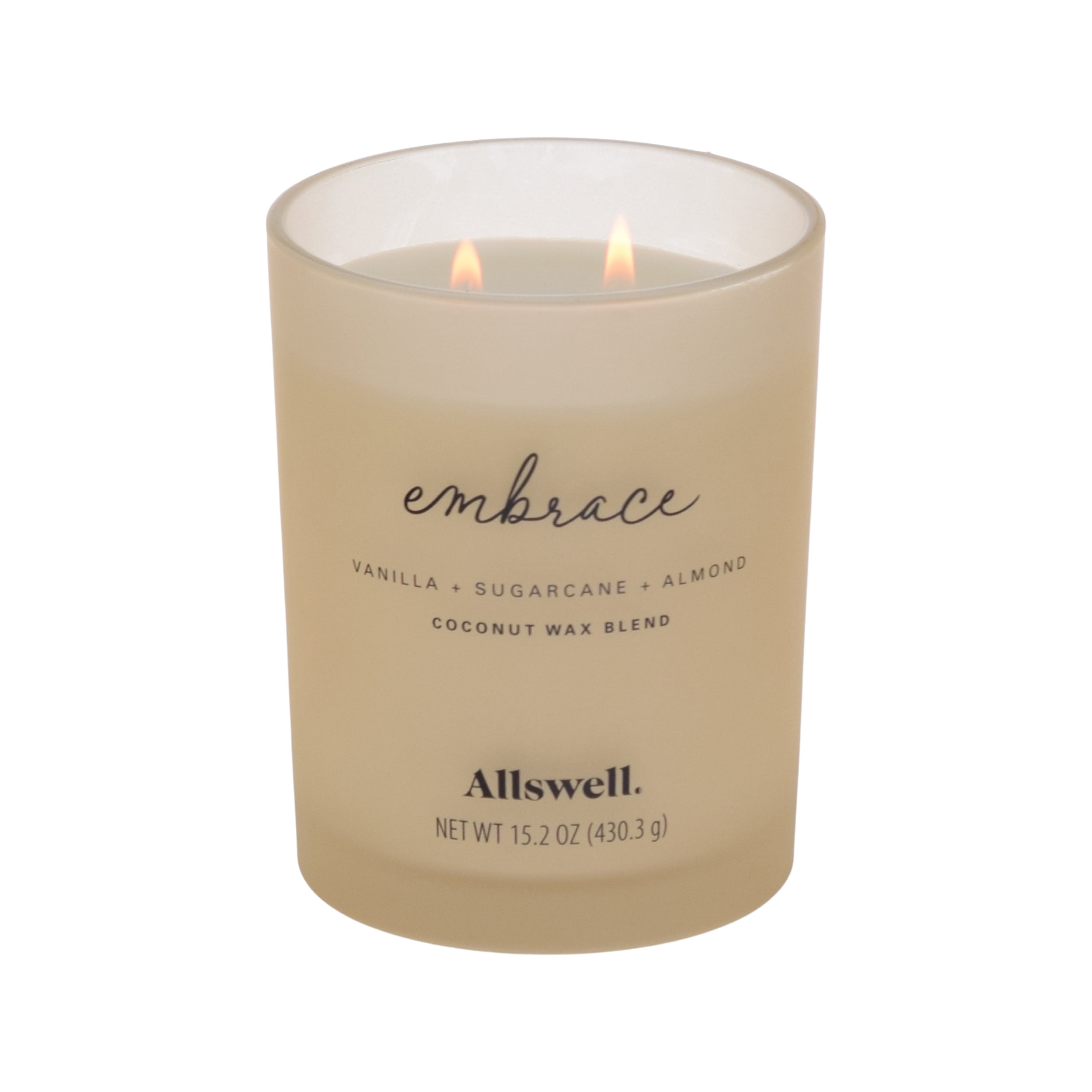 Allswell Embrace (Vanilla + Sugarcane + Almond) Scented 2-Wick 15oz Spa Jar Candle - Walmart.com