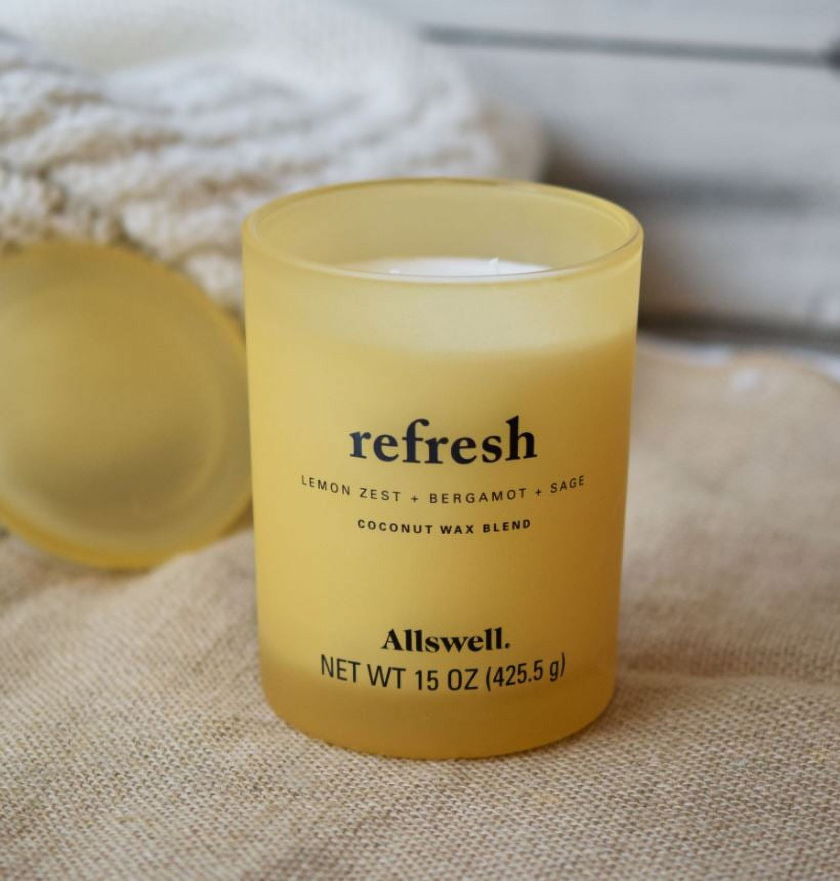 Allswell 15oz Scented 2-Wick Spa Candle Refresh Lemon Zest