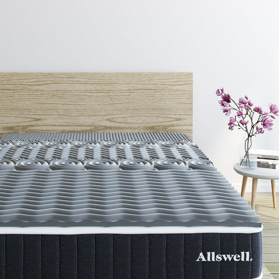 Allswell 2" 5-Zone Cooling Titanium Memory Foam Mattress Topper, Queen