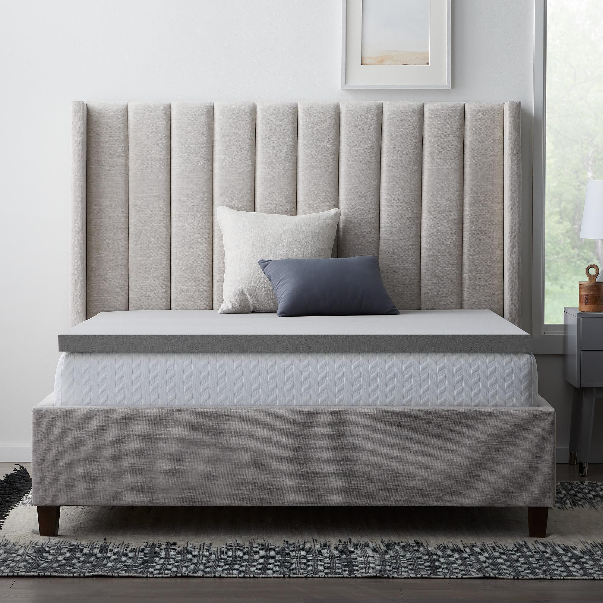 Allswell 2" Memory Foam Mattress Topper Infused with Charcoal, King