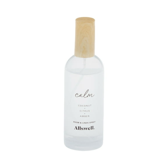Allswell Calm (Coconut + Citrus + Amber) Scented Room and Linen Spray 3.4 Fl Oz (100mL).