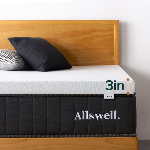 Allswell 3" Covered Memory Foam Mattress Topper, Twin XL