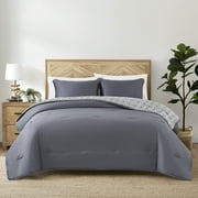 Allswell 3-Piece 400 Thread Count Gray Cotton Lyocell Blend Comforter Set, Adult King