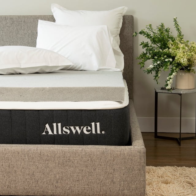 Allswell 3" Artic Gel with Graphite Memory Foam Mattress Topper, Queen ...
