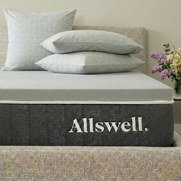 Allswell 3" Arctic Gel with Graphite Memory Foam Mattress Topper, Queen