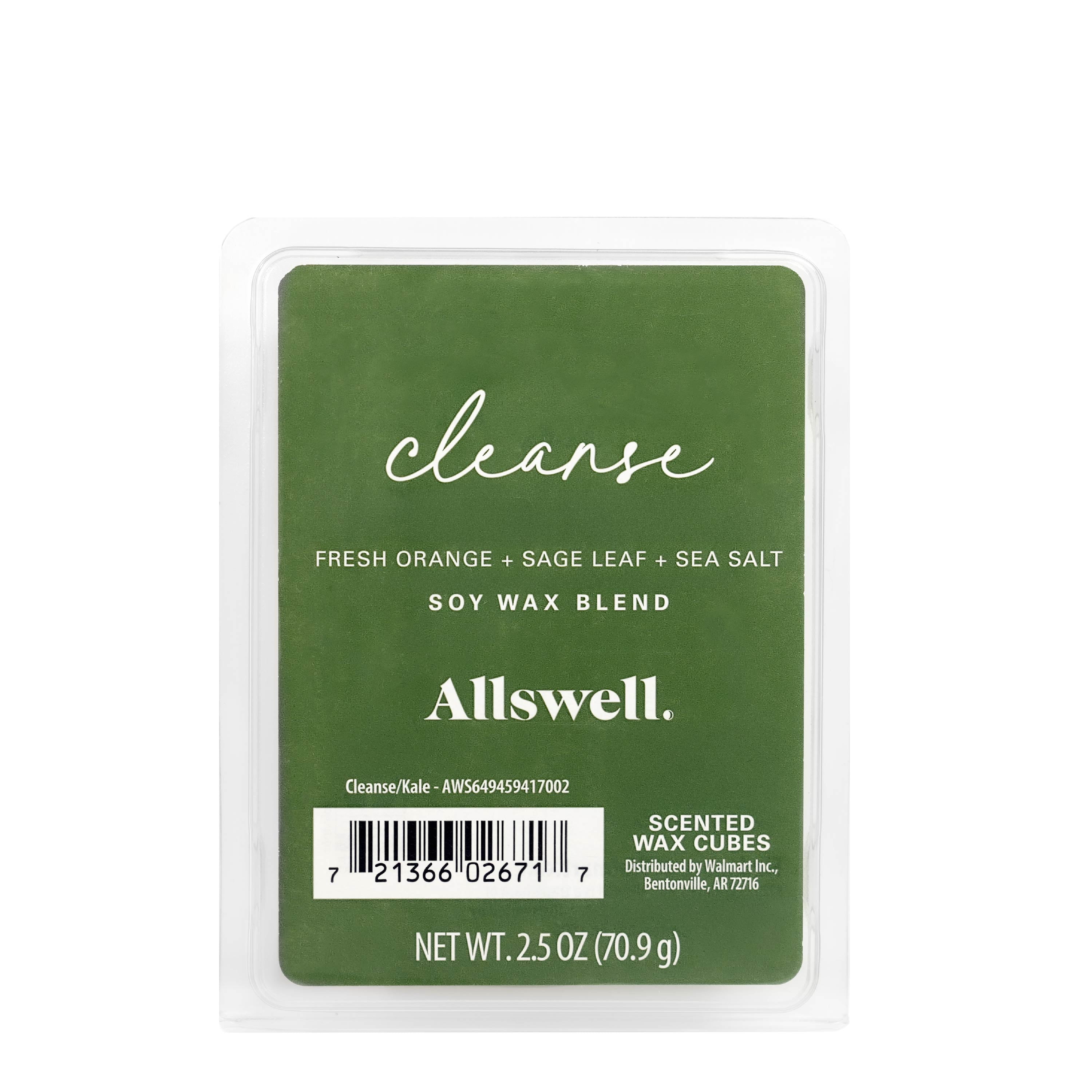 Allswell 6 Cube Wax Melts, Cleanse ( Orange+Sage+Sea Salt). 2.5oz