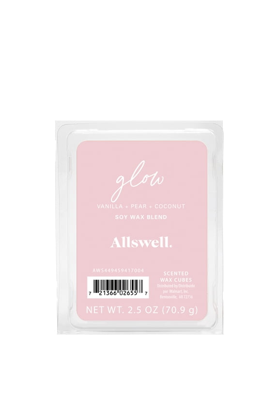 6 Cube Wax Melts, Glow (Vanilla + Pear + Coconut), 2.5 oz
