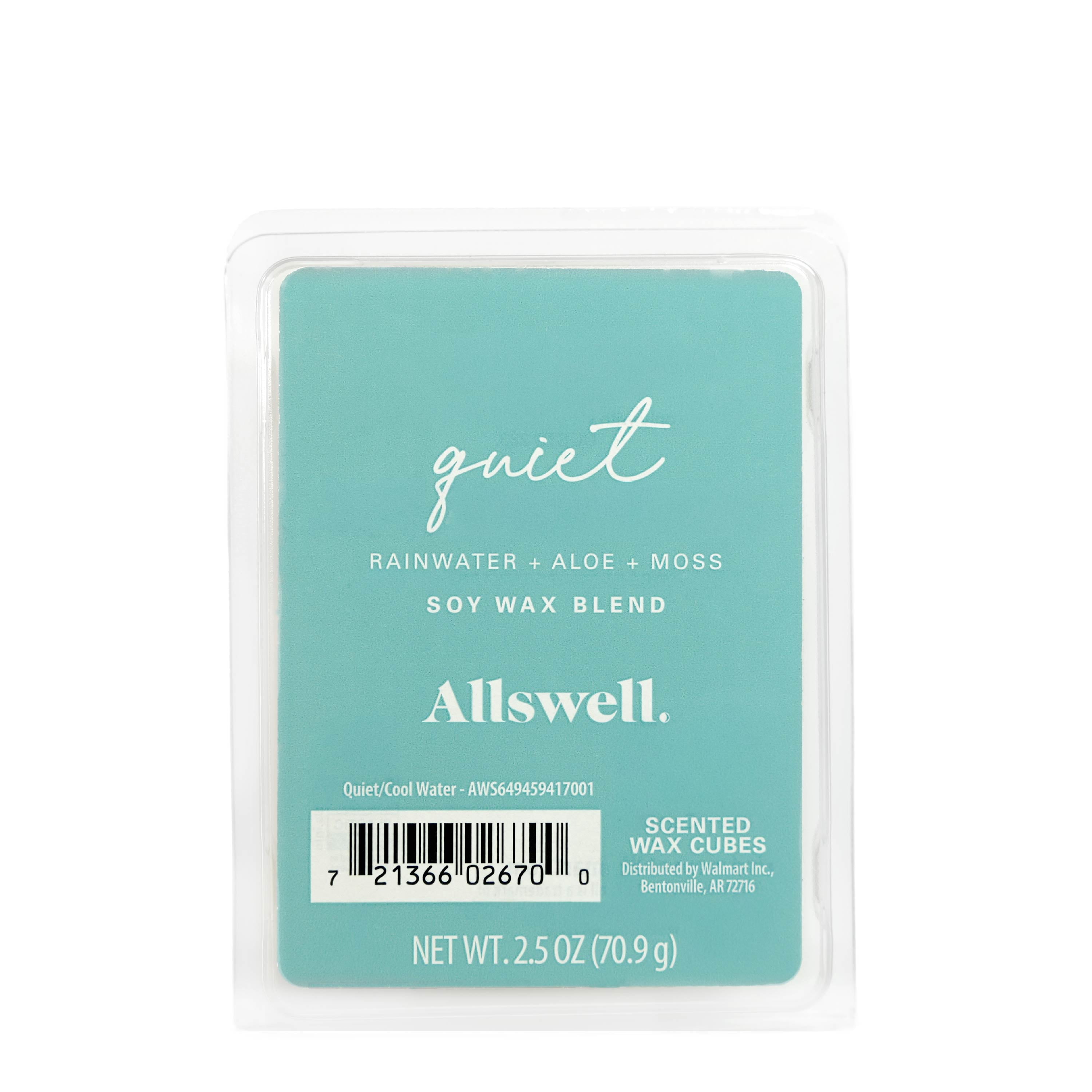 Allswell 6 Cube Wax Melts, Quiet ( Rainwater+Aloe+Moss). 2.5oz