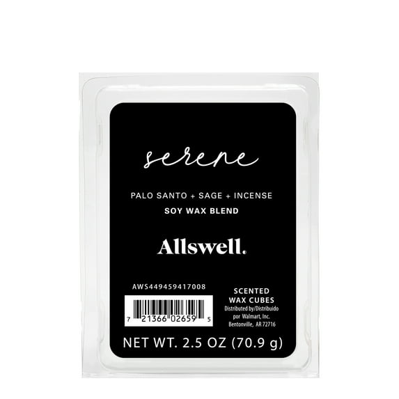 Allswell 6 Cube Wax Melts, Serene (Palo Santo + Sage + Incense), 2.5 oz