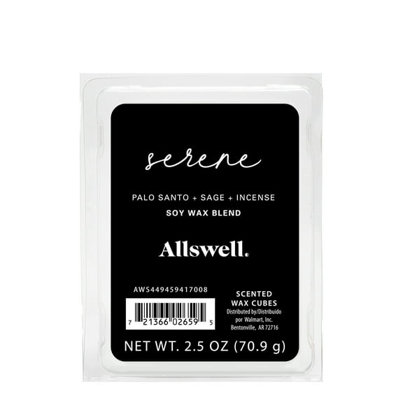 Allswell 6 Cube Wax Melts, Serene (Palo Santo + Sage + Incense), 2.5 oz