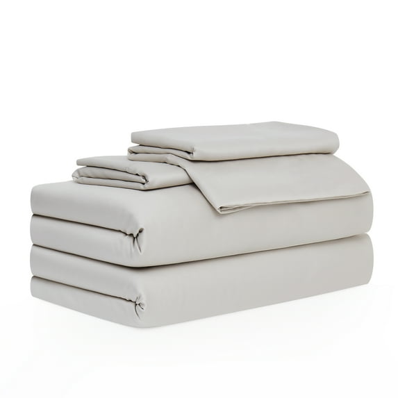 Allswell 6-Piece 300 Thread Count Beige Cotton Lyocell Blend Bed Sheet Set, King