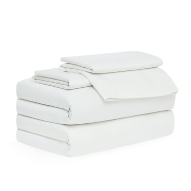 Allswell 6-Piece 300 Thread Count White Cotton Lyocell Blend Bed Sheet Set, Queen